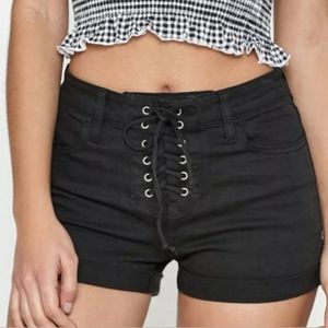 Women's PacSun Black Lace Up Shorts, size 24